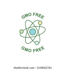 Gmo free label icon in color icon, isolated on white background 