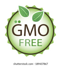 GMO free label or icon for natural product sign