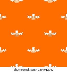 Gmo free label pattern vector orange for any web design best