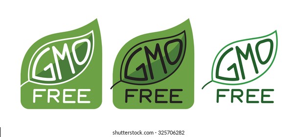 GMO free label - GMO free symbol - healthy food