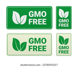 Ilustración vectorial del conjunto de logotipos libres de gmo