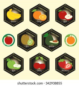GMO Free Non GMO and organic guarantee tag logo label emblem sticker for plant fruits and vegetable