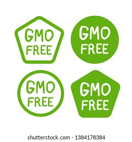 gmo free product icon, isolated vector set