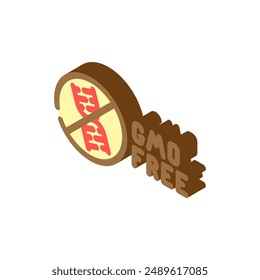 gmo free product label warning isometric icon vector. gmo free product label warning sign. isolated symbol illustration