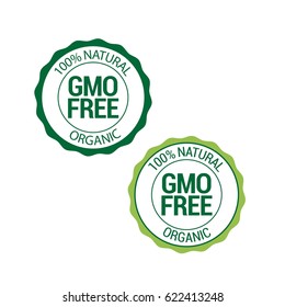 GMO free product labels vector set 
