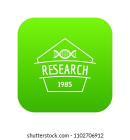 Gmo free research icon green vector isolated on white background