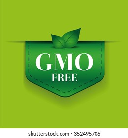 GMO free ribbon vector green
