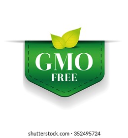 GMO free ribbon vector green