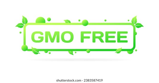 GMO Free sign. Flat, green, GMO free sign, green earth. Vector icon