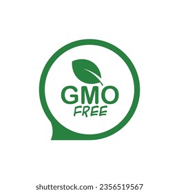 GMO free sign on white background