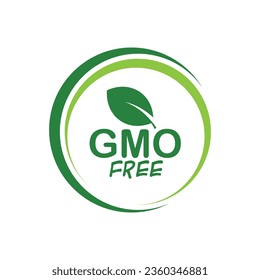 GMO free sign on white background