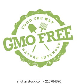 GMO free stamp  EPS 10 vector