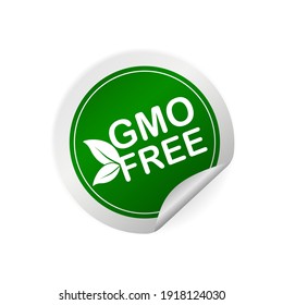 Gmo free sticker for packaging design. Retro packaging. Vector icon. Grunge background.