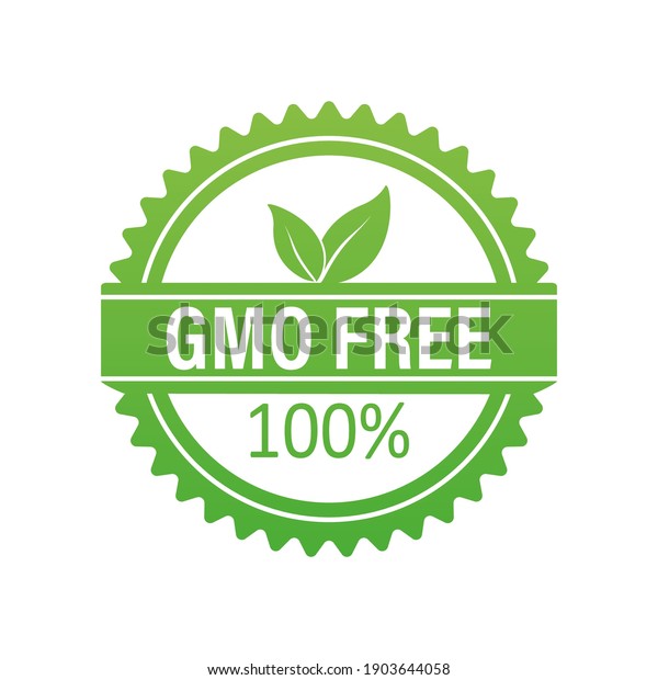 Gmo free sticker for packaging design.\
Retro packaging. Vector icon. Grunge\
background.