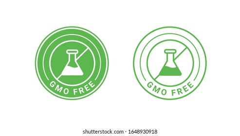 Gmo free sticker sign vector design.