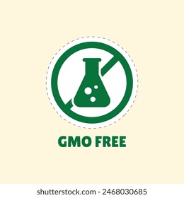 Gmo Free Sticker Vector Illustration