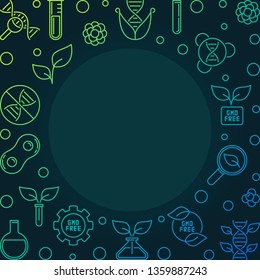 GMO Free vector colorful concept outline frame or illustration on dark background 