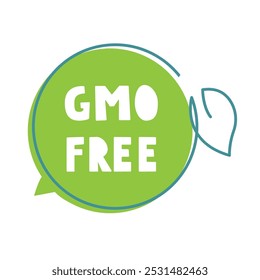 Gmo free. Vector graphic design. Green badge. Illustration.