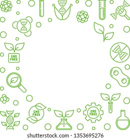GMO Free vector green concept thin line illustration or frame