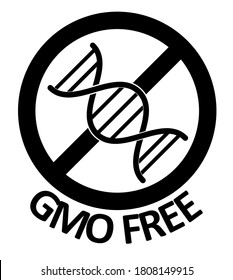 gmo free vector icon badge for packaging natural image no genetically modified