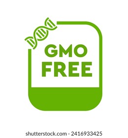 GMO Free vector icon for food package. Stamp for product.