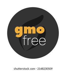 GVO-freies Vektorsymbol. Einzel-Kreis-Etikett, Symbol für Lebensmittel, Produktaufkleber, Essen, Design-Element