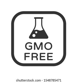 Gmo free vector icon. Product free allergen ingredient symbol. No gmo vector icon. Food intolerance stock vector illustration for printing on food packaging
