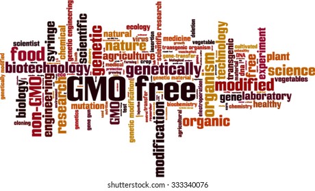 GMO free word cloud concept. Vector illustration