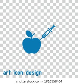gmo fruit vector icon on an abstract background
