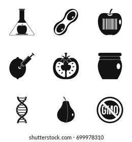 GMO icon set. Simple set of 9 GMO vector icons for web isolated on white background