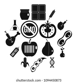 GMO icons set food. Simple illustration of 16 GMO food vector icons for web