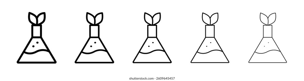 GMO icons vectors set in different stroke lines