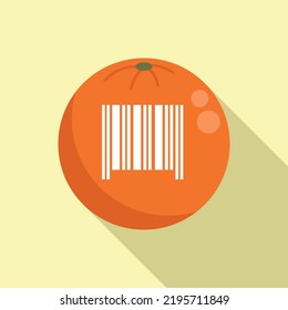 Gmo orange fruit icon flat vector. Agriculture dna. Medicine gene