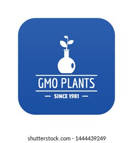Gmo plant icon blue vector isolated on white background