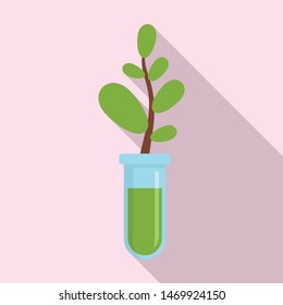 Gmo plant tube icon. Flat illustration of gmo plant tube vector icon for web design