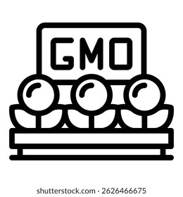 Gmo plants icon. Outline gmo plants vector icon for web design isolated on white background
