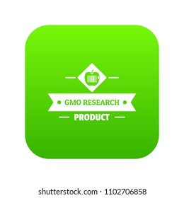 Gmo product icon green vector isolated on white background