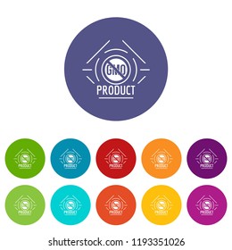 Gmo stop icons color set vector for any web design on white background