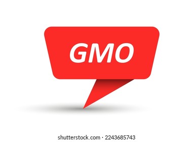 GMO. Vector banner, pointer, sticker, label or speech bubble. Template for websites, applications and creative ideas. Vector design