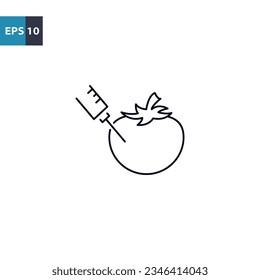 Gmo vegetables outline icon Vector illustration