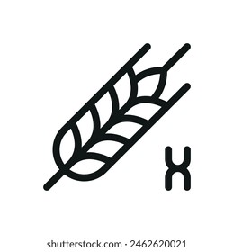 GMO wheat isolated icon, genetically modified wheat vector symbol with editable stroke
