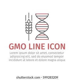 GMO wheat line icon.. Vector sign for web graphic.