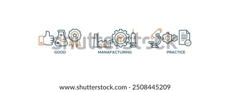 GMP abbreviation standing for good manufacturing practice icon