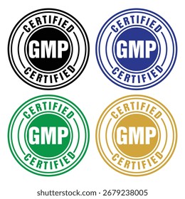 Ilustración vectorial del certificado del GMP aislada en fondo transparente