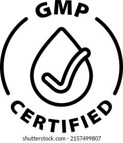 Gmp Certified Black Outline Badge Icon Label Isolated Vector On Transparent Background