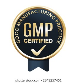 GMP certified golden icon - Good manufacturing practices conforming to the guidelines recommended by agencies that control the authorization of the manufacture and sale of food, drinks, cosmetics