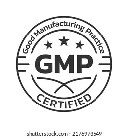 Gmp Certified Icon Logo Good Manufacturing Stock Vector (Royalty Free ...