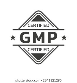 GMP certified icon, logo or label. Good Manufacturing Practice stamp or seal. Vector illustration.