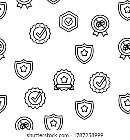 Gmp Certified Mark Vector Seamless Pattern Thin Line Illustration