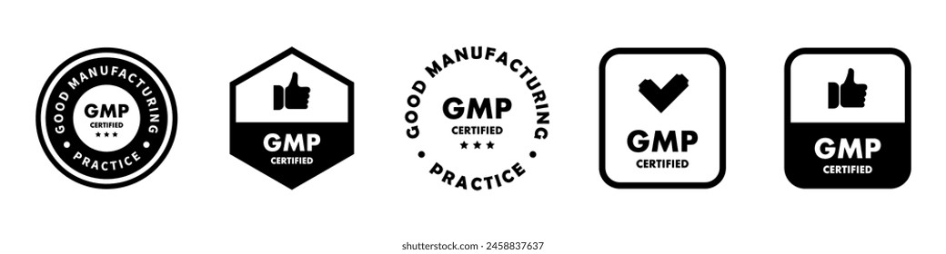 GMP Certified - vector signs for product packaging label.